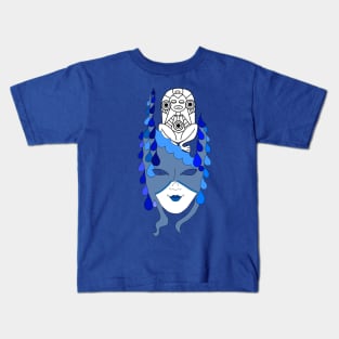 Atabey water Taino mask Kids T-Shirt